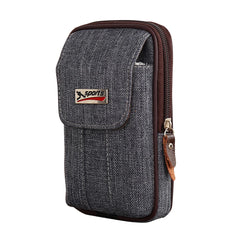 Men Canvas Waist Purse Casual Fanny Multi-function Phone Pocket Business Waist B