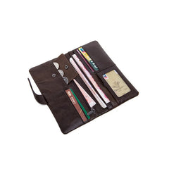 Men Wallet Leather Long Leather Wallet Leisure Cow Leather Wallet
