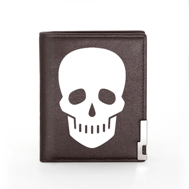 Punk Skull Leather Men's Wallet Billfold Credit Card Holder Money Bag