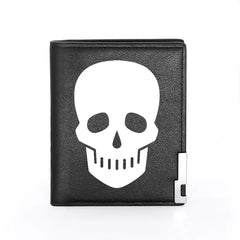 Punk Skull Leather Men's Wallet Billfold Credit Card Holder Money Bag