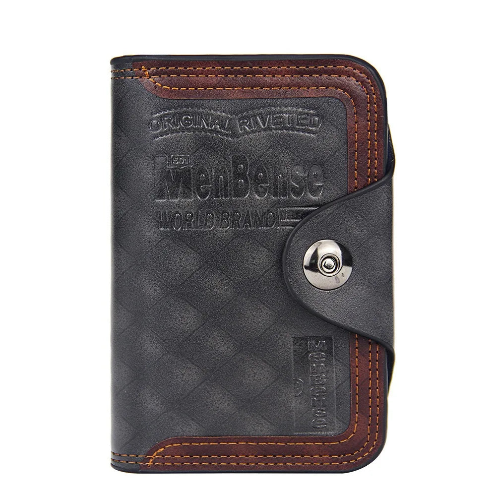 Men Wallet Magnetic Snap Clutch Bag Leather Carteira Purse