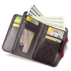 Men Wallet Magnetic Snap Clutch Bag Leather Carteira Purse