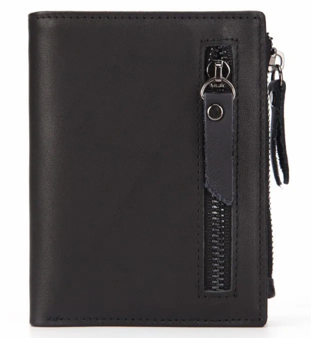 Men Wallet Oil Wax Cowhide Leather Wallets Coin Purse Clutch