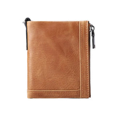 Oil Wax Cowhide Leather Men Wallet Coin Purse Clutch Hasp Retro Short Wallet