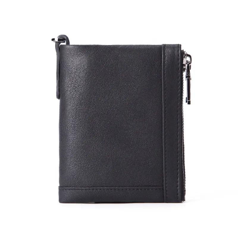 Oil Wax Cowhide Leather Men Wallet Coin Purse Clutch Hasp Retro Short Wallet