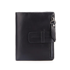 Men Wallet Oil Wax Cowhide Leather Wallets Coin Purse Clutch