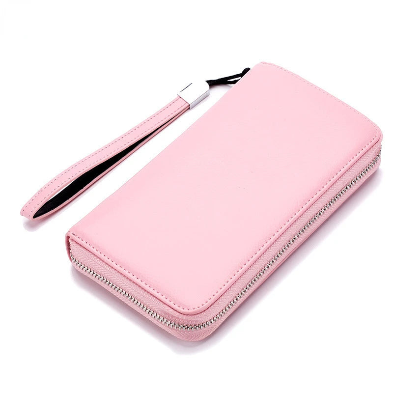 Men Leather Zipper Clutch Bag Long Wallet Genuine Leather