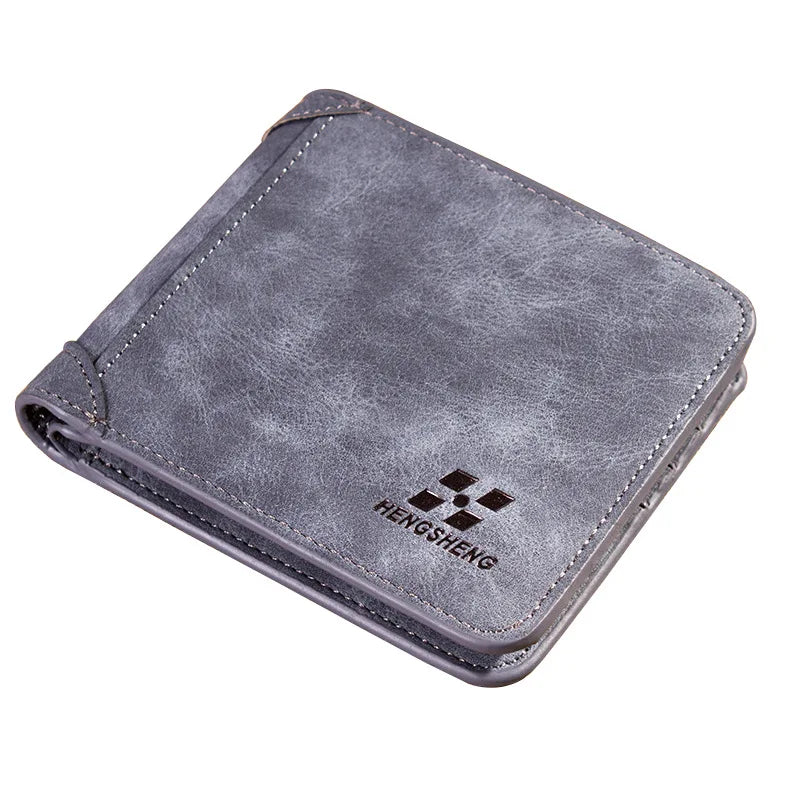 Retro Frosted Leather Men's Short Wallet Multi-Card Youth Wallet