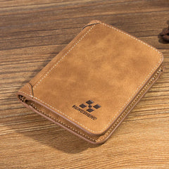 Retro Frosted Leather Men's Short Wallet Multi-Card Youth Wallet