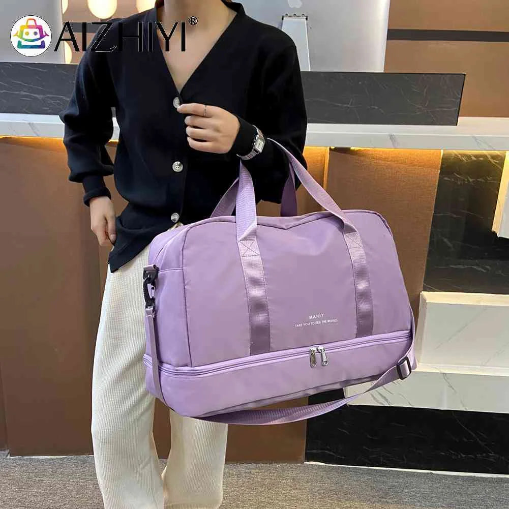 Men Women Crossbody Sport Bag Dry Wet Separation Travel Duffel Bag
