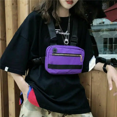 Men Women Chest Bag Hip Hop Streetwear Waist Bag Tactical Chest Bags