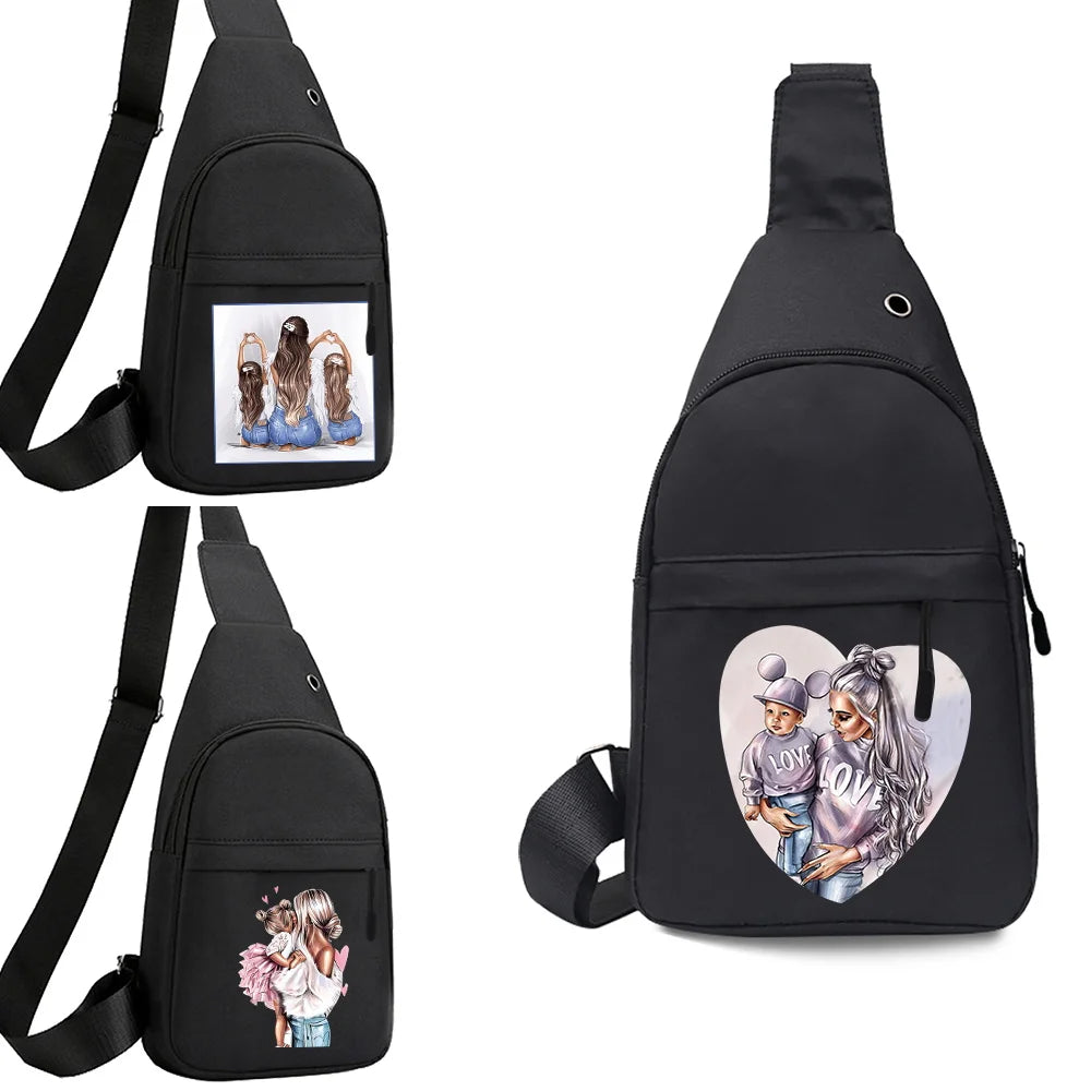 Mom Print Fanny Pack Large Belt Pouch Phone Money Bag