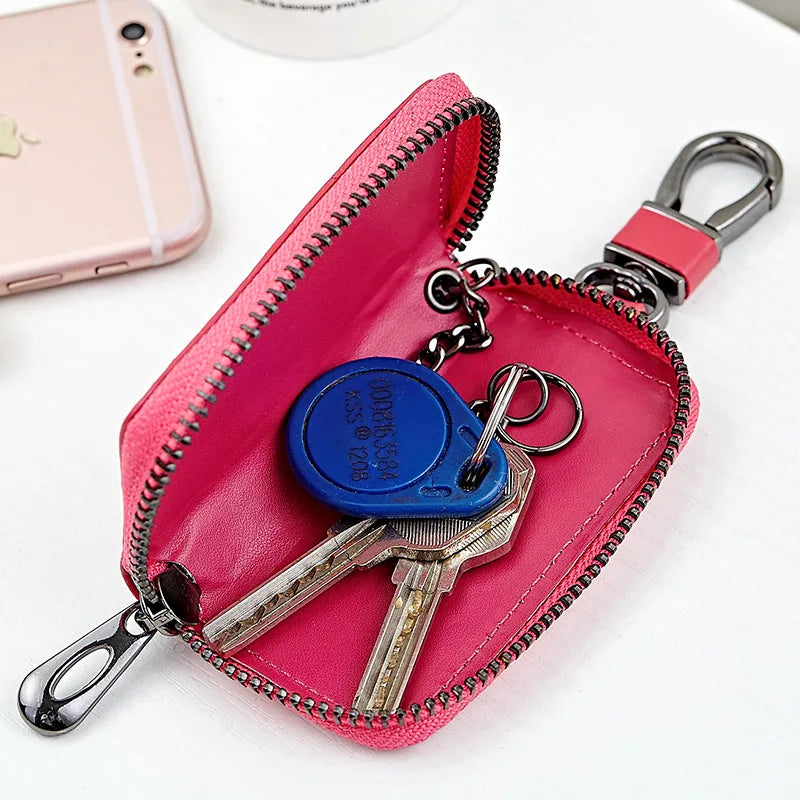 Leather Weave Key Holders Keychains Wallets