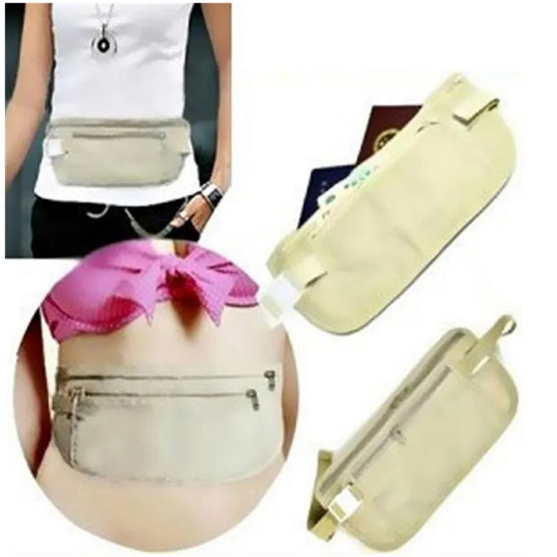 Invisible Travel Waist Pack Money Belt Bag