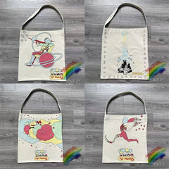 KAPITAL Vintage Canvas Oil Painting Couple Shoulder Bag