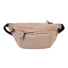 Men Women Large Capacity Canvas Fanny Pack Harajuku Solid Zipper Waist Bag