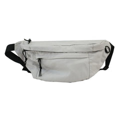 Men Women Large Capacity Canvas Fanny Pack Harajuku Solid Zipper Waist Bag