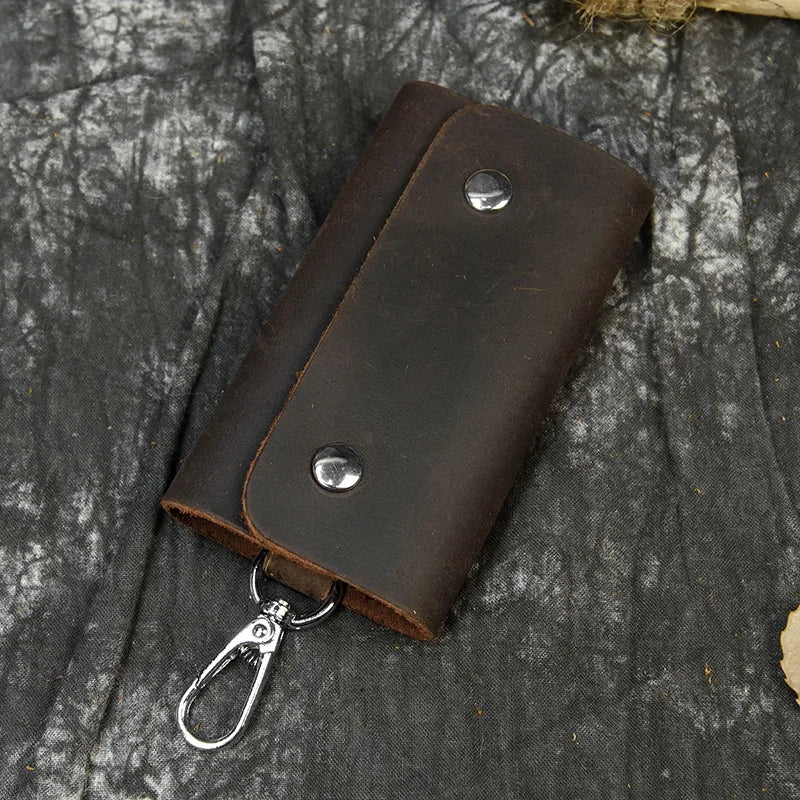 Leather Keycase Key Holder Crazy Horse Leather Wallets For Keys