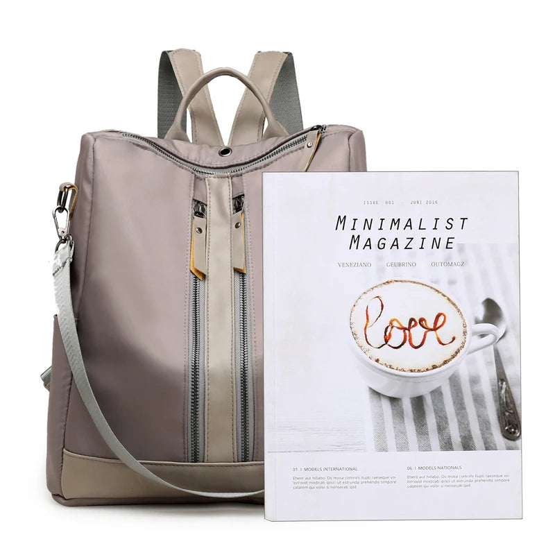 Nylon Backpack Casual Teenagers School Bags Waterproof Solid Girls Boy Bags