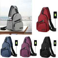Men Women Shoulder Bag Nylon Sling Bag Chest Pack Crossbody