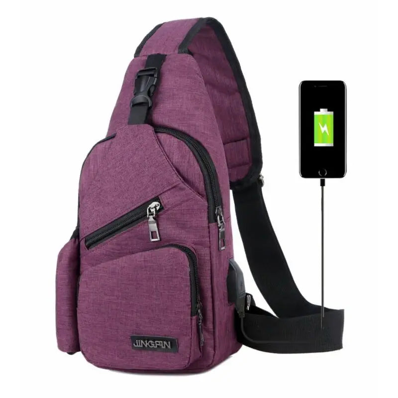 Men Women Shoulder Bag Nylon Sling Bag Chest Pack Crossbody