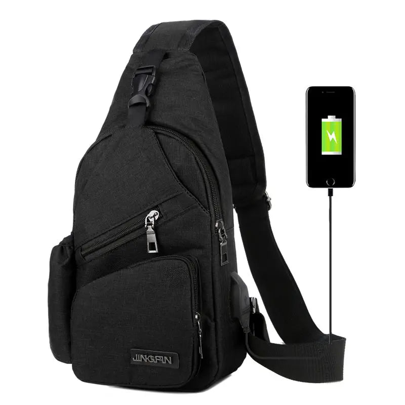 Men Women Shoulder Bag Nylon Sling Bag Chest Pack Crossbody