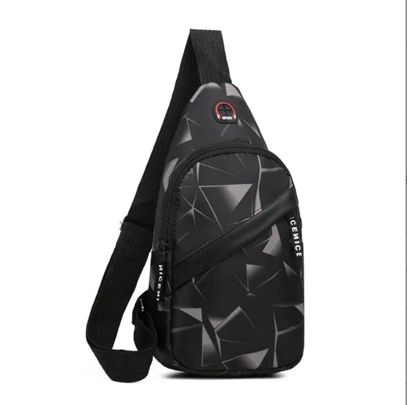 Men Women Shoulder Bag Canvas Sling Crossbody Outdoor Sport Chest Pack