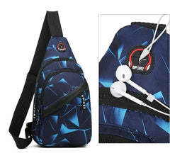 Men Women Shoulder Bag Canvas Sling Crossbody Outdoor Sport Chest Pack