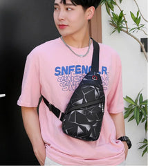 Men Women Shoulder Bag Canvas Sling Crossbody Outdoor Sport Chest Pack