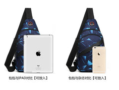 Men Women Shoulder Bag Canvas Sling Crossbody Outdoor Sport Chest Pack