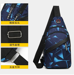 Men Women Shoulder Bag Canvas Sling Crossbody Outdoor Sport Chest Pack