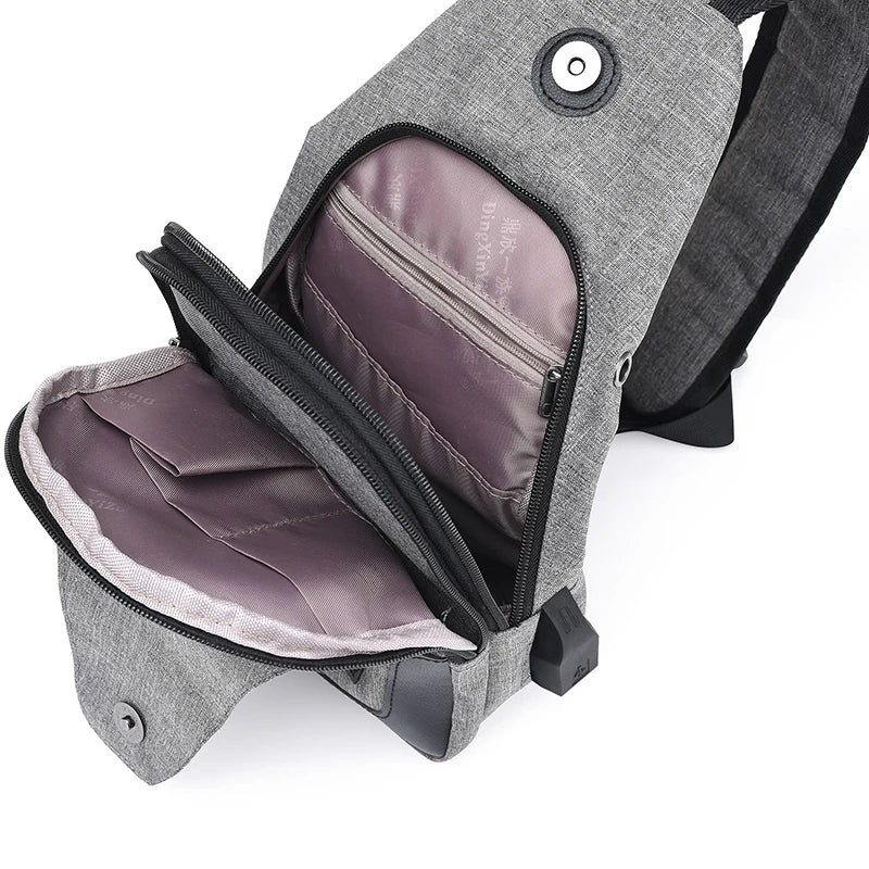 Men Women Solid Chest Bags Daily Shoulder Bags For Phone Laptop Soft