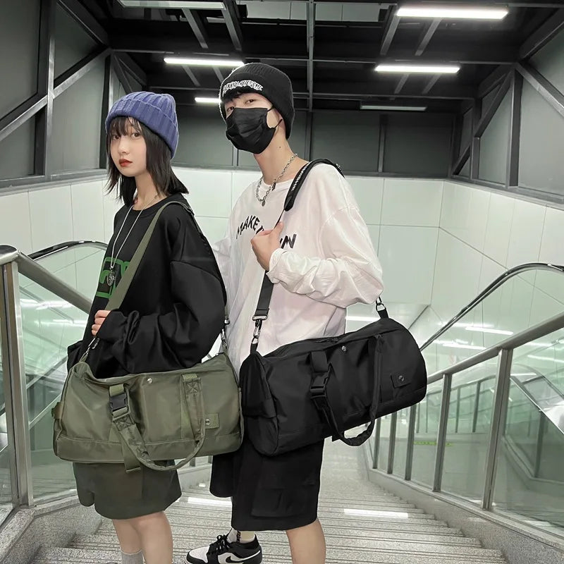 Men Women Travel Bag Fitness Handbag Nylon Shoulder Bag Business Large Tote