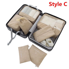Men Women Travel Bags Sets Soft Packing Cube Storage Pouch Portable