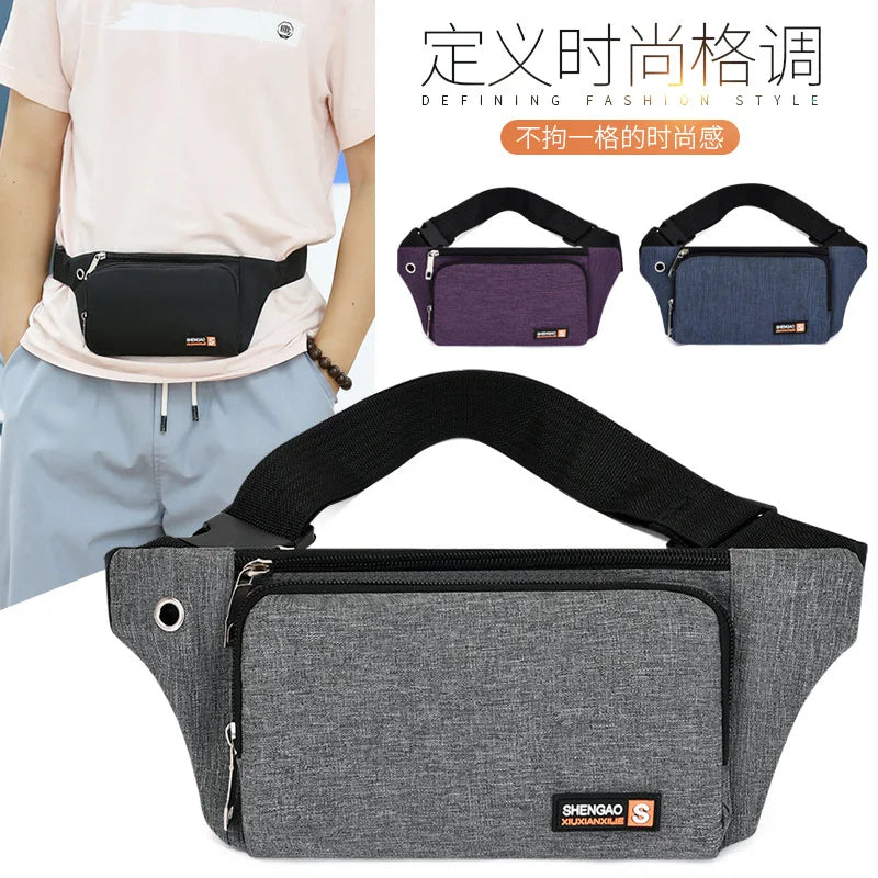 Men Women Waist Bag Pack Purse Casual Large Phone Belt Bag Pouch Canvas