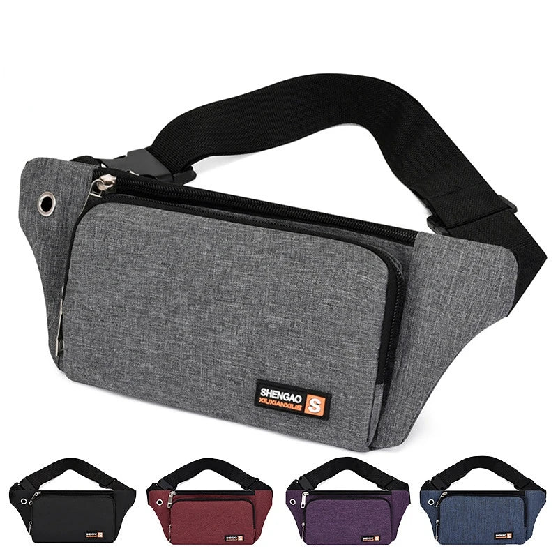 Men Women Waist Bag Pack Purse Casual Large Phone Belt Bag Pouch Canvas