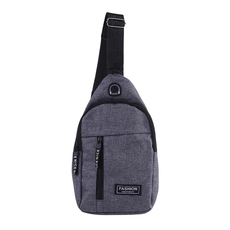 Men Women Canvas Chest Bag Small Crossbody Bags Hip Hop Streetwear Fanny Pack