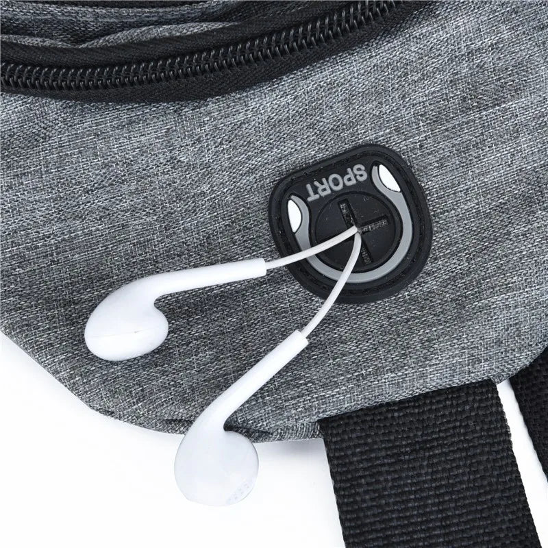 Men Women Canvas Chest Bag Streetwear Fanny Pack Hip Hop Crossbody Bags