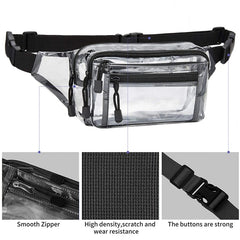 Waterproof Transparent Waist Pack with Zipper Closure