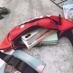 Men Women Waist Waterproof Bag Letter Fanny Packs Hip-Hop Crossbody Bags