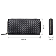 Men Women Wallets Leather Top Cow Leather Short money clip Woven Wallet