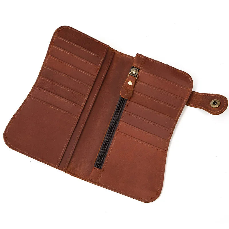 Men Women Leather Clutch Wallet Business Portomonee Purse