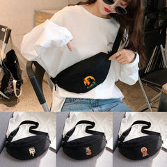 Cat Print Outdoor Sports Waist Bags Running Messenger Chest Bags