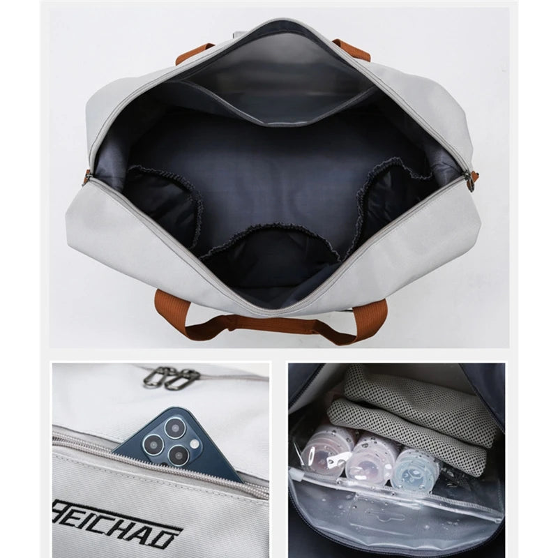 Travel Bag with Shoe Compartment Sport Tote Handbag Large Capacity Weekender