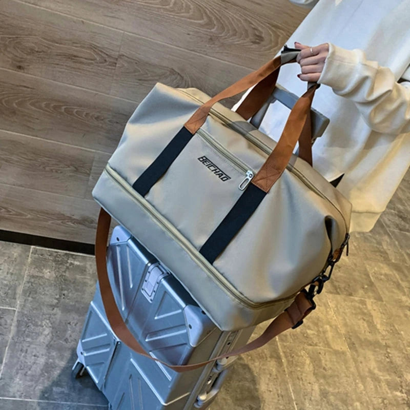 Travel Bag with Shoe Compartment Sport Tote Handbag Large Capacity Weekender