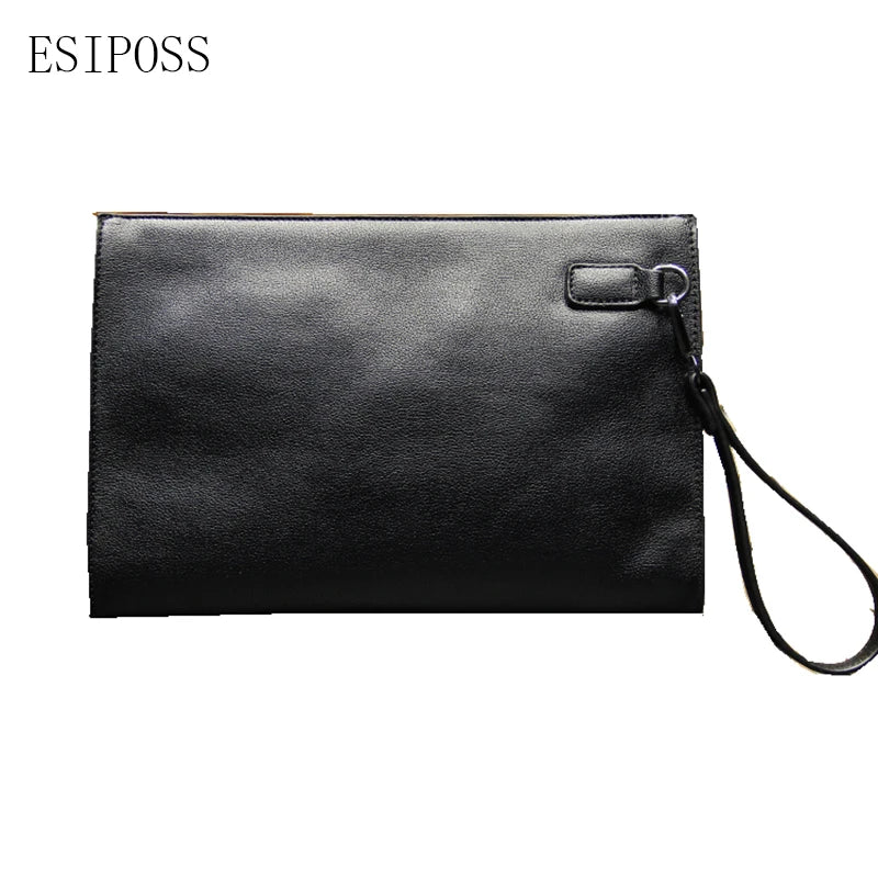 Men Business Clutch Bag PU Leather Envelope Handbag Briefcase