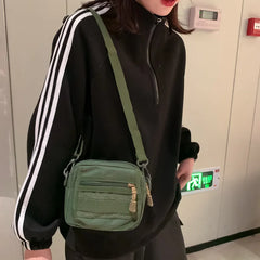 Unisex Small Messenger Bag Oxford Cloth Shoulder Crossbody Bag for Mobile Phone