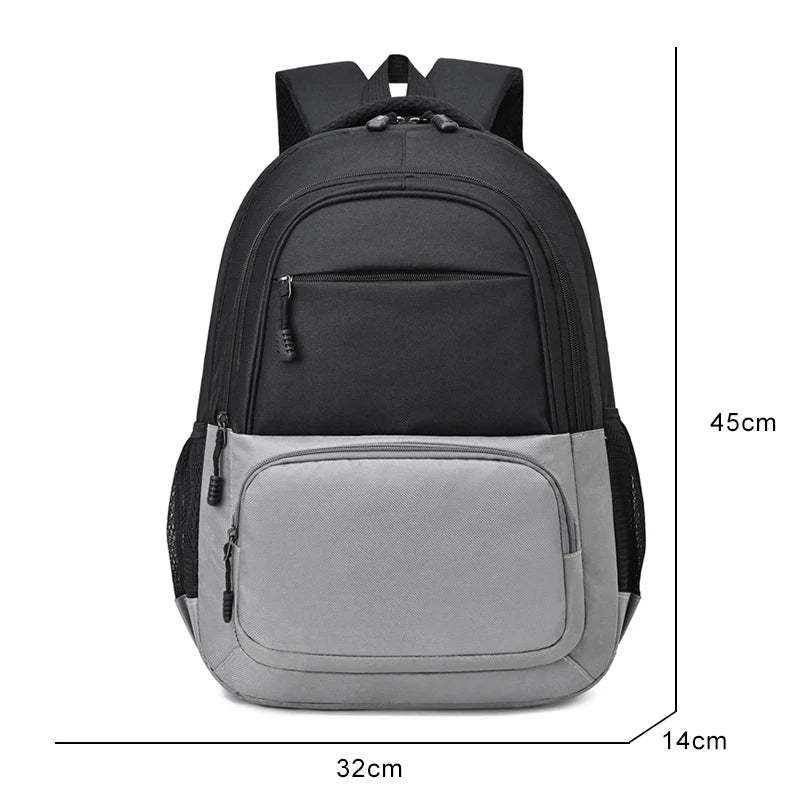 Men's Nylon Backpack Large Capacity Unisex Bag 15.6 Inches Red Orange