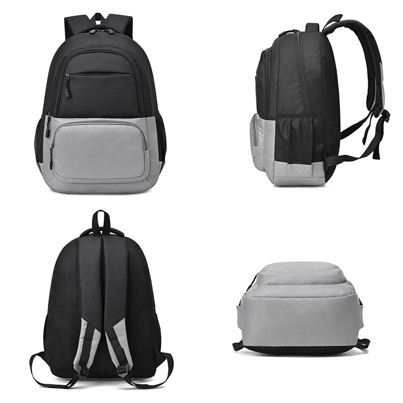 Men's Nylon Backpack Large Capacity Unisex Bag 15.6 Inches Red Orange