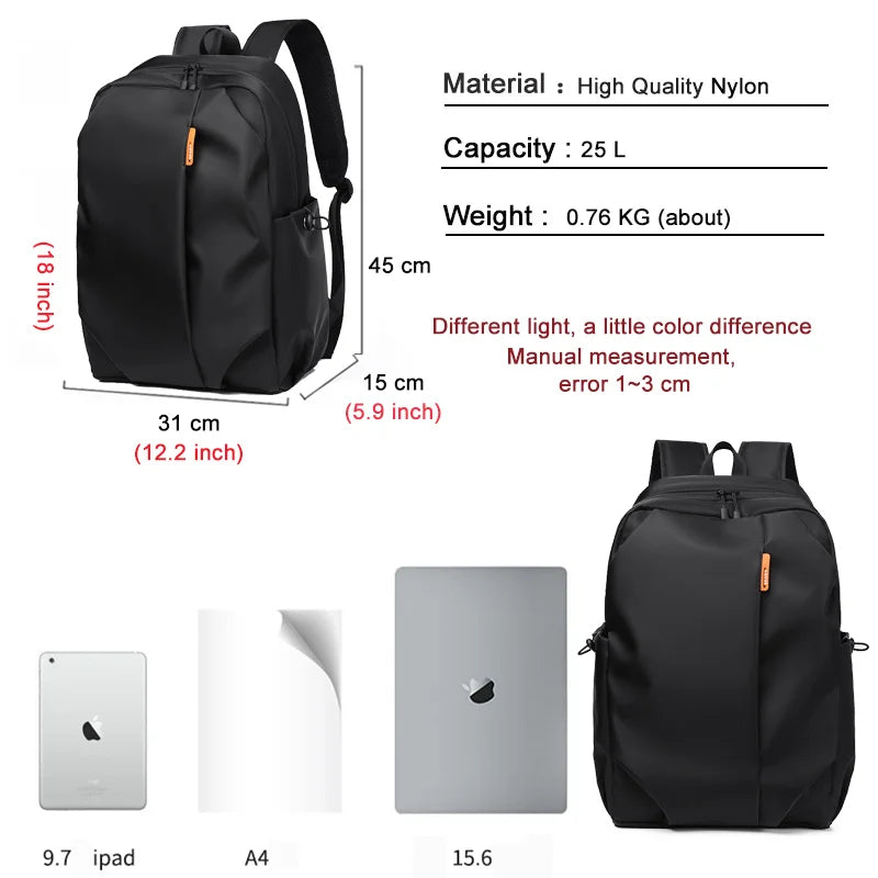 Men's Business Casual Laptop Backpack 15.6 Inch Travel Bag